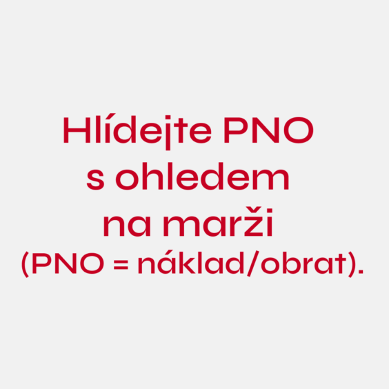 Hlídejte PNO s ohledem na marži (PNO = náklad/obrat).